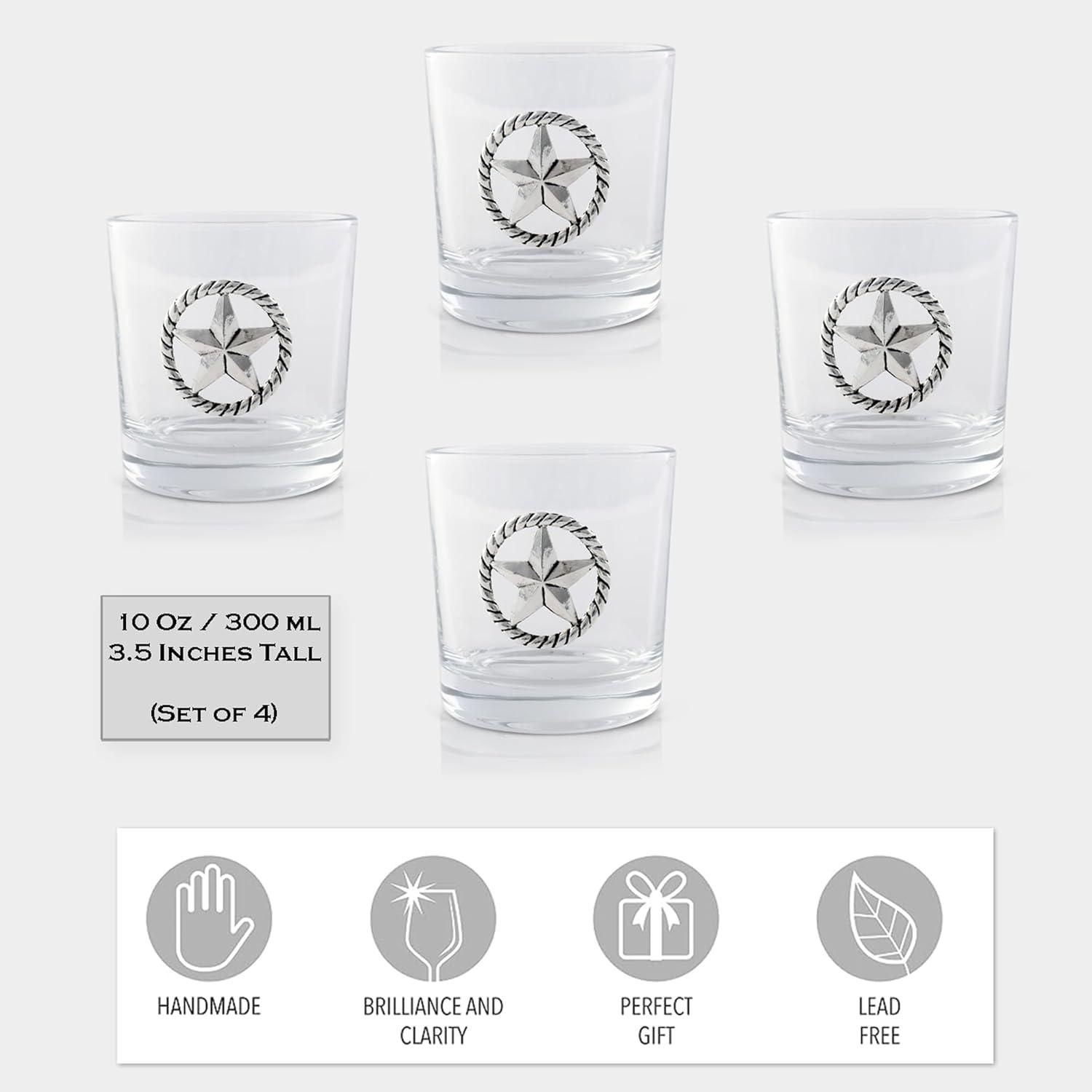 Arthur Court Designs Arthur Court Designs 4 - Piece Western Star Whiskey Glassware Set (Set of 4)