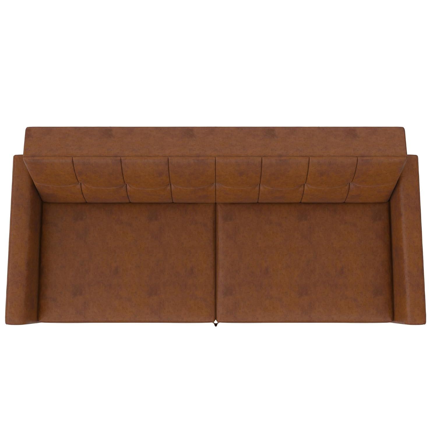 Dorel Home Products Parker Faux Leather Futon with Storage Camel