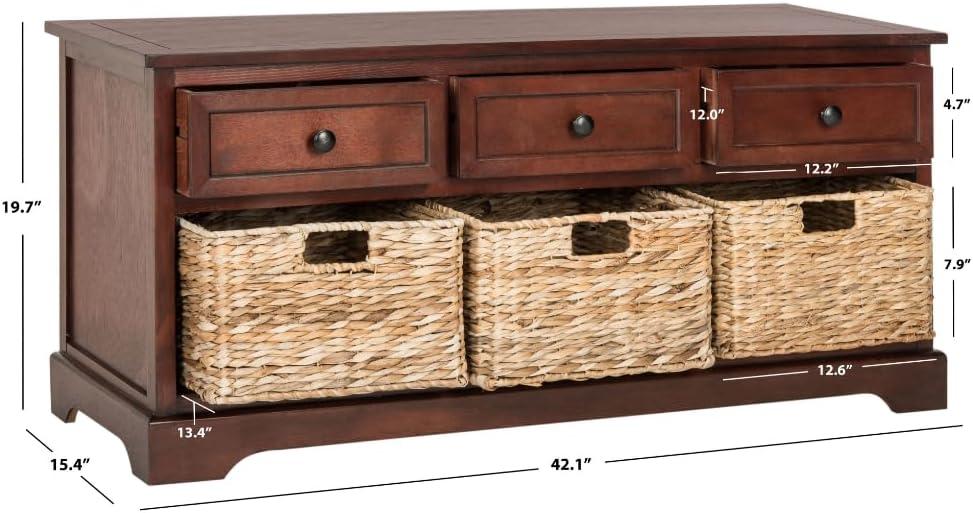 Adayla Solid Wood Drawers Storage Bench