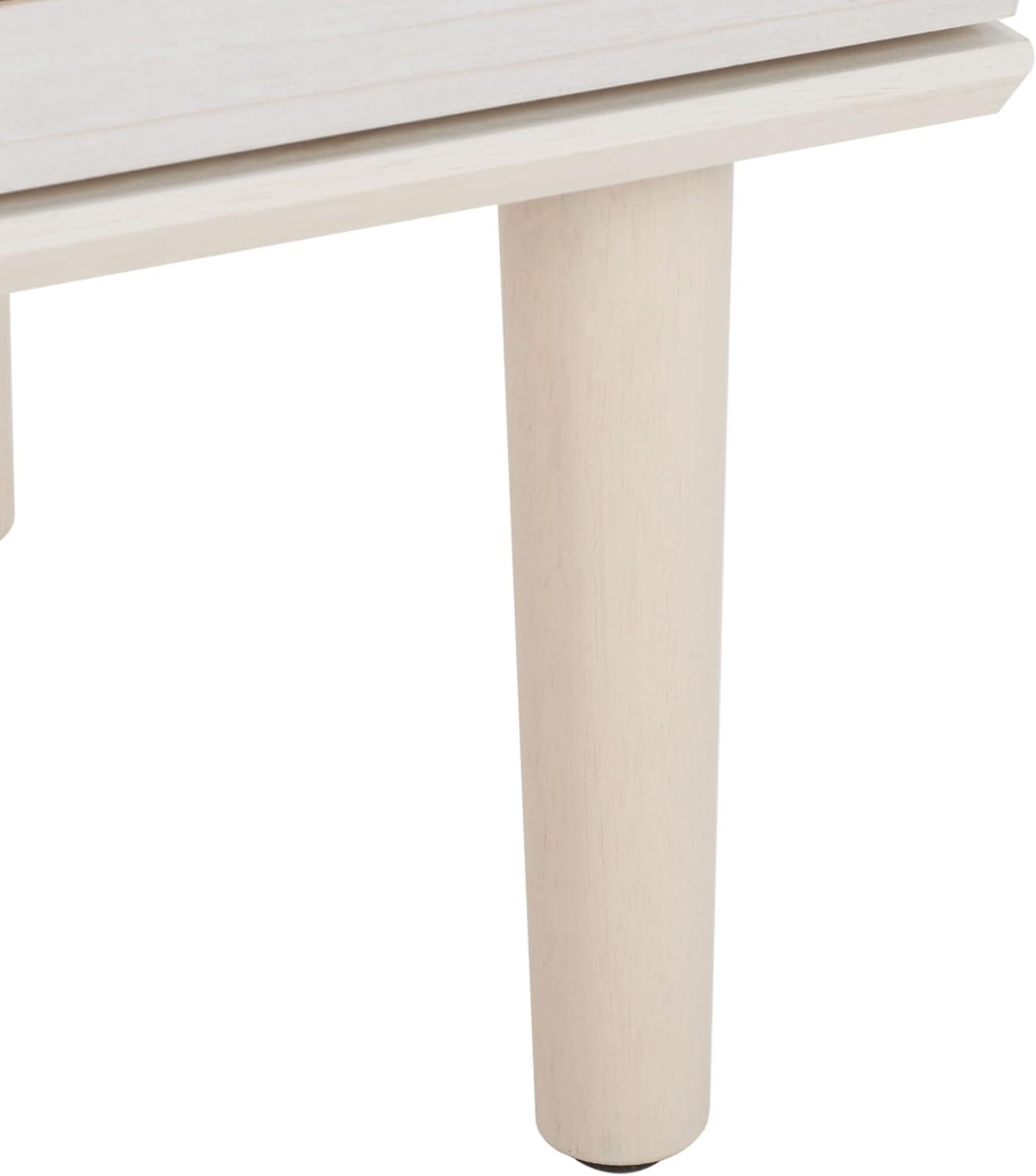 Irelia 2 Drawer Nightstand - Bleached White/Natural - Safavieh
