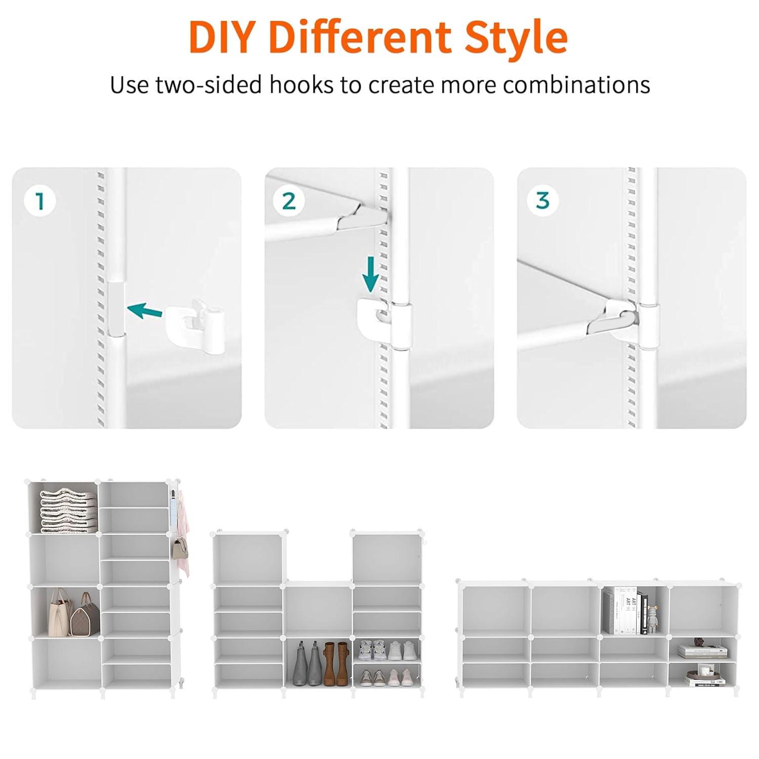 8 Cubes Shoe Organizer With Doors