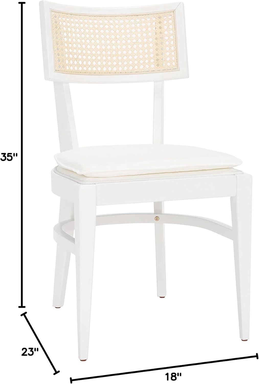Galway Cane Dining Chair - DCH1007 - White/Natural - Safavieh
