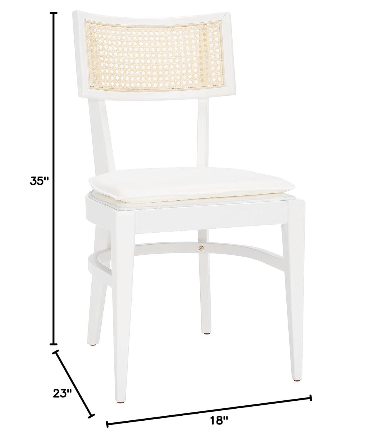 Galway Cane Dining Chair - DCH1007 - White/Natural - Safavieh