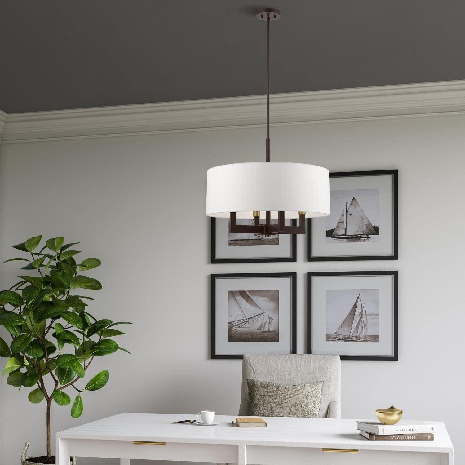 Livex Lighting Cresthaven 4 - Light Chandelier in  Bronze/Antique Brass