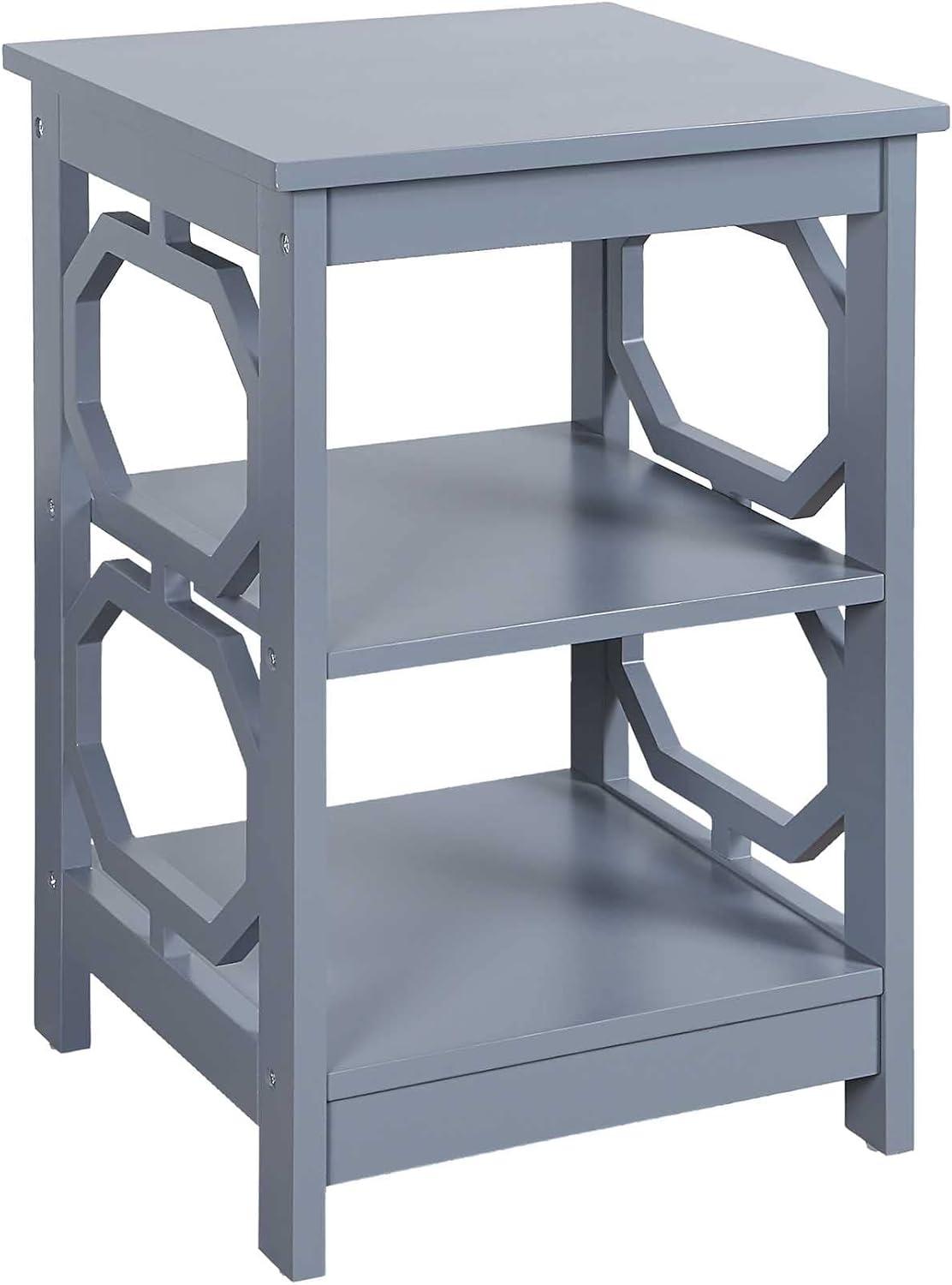 Convenience Concepts Omega End Table with Shelf, Gray