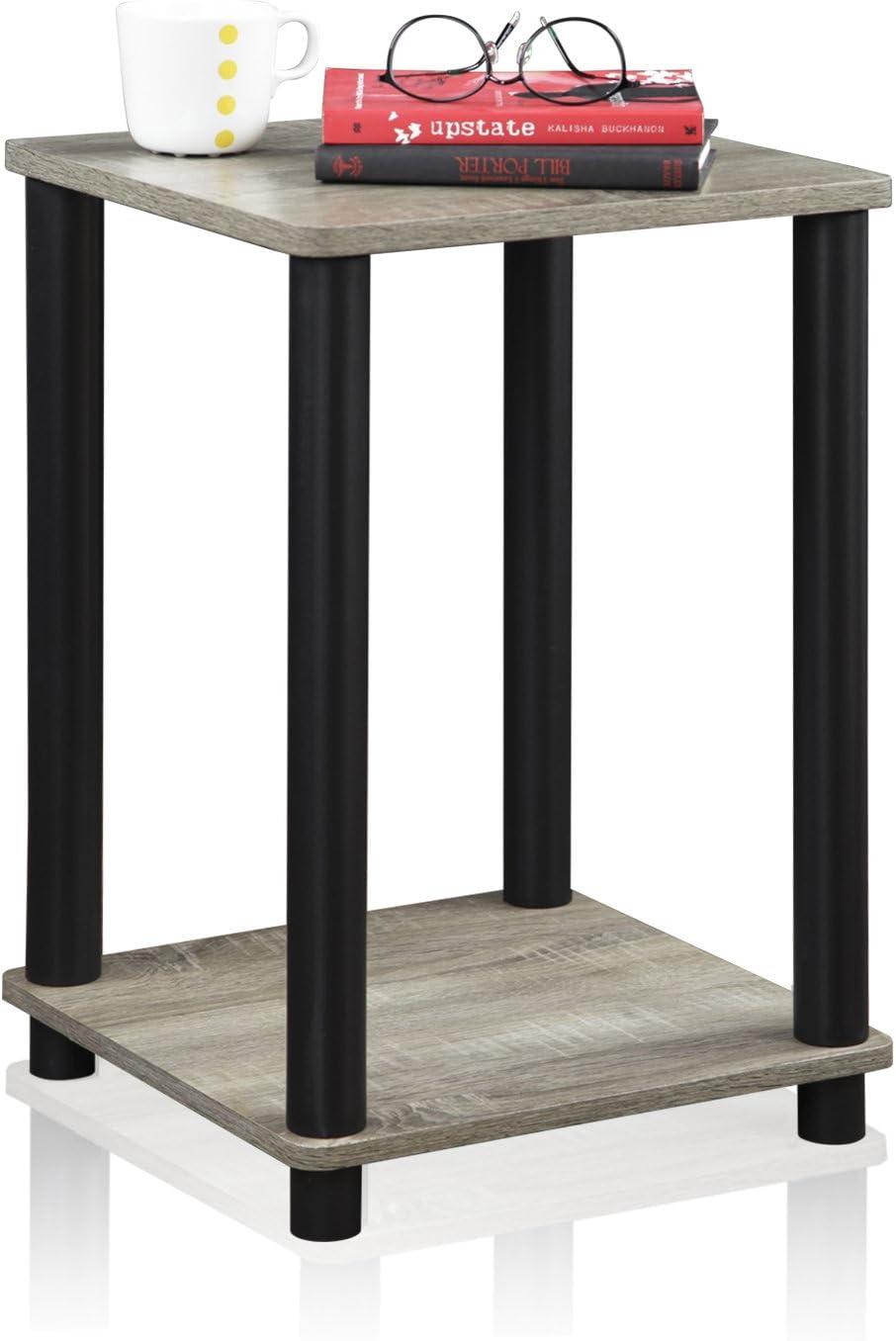Furinno Turn-N-Tube End Table, Square,Black,Wood