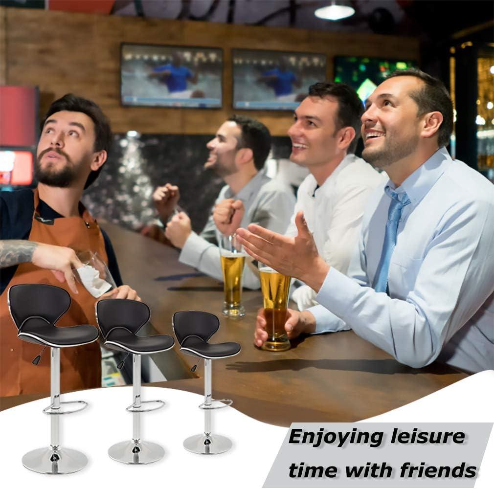 BestOffice Bar Stools Set of 2, Counter Height Adjustable Bar Stools with Back Bar Stool PU Leather Swivel Bar Stool Kitchen Counter Bar Stools Dining Chairs