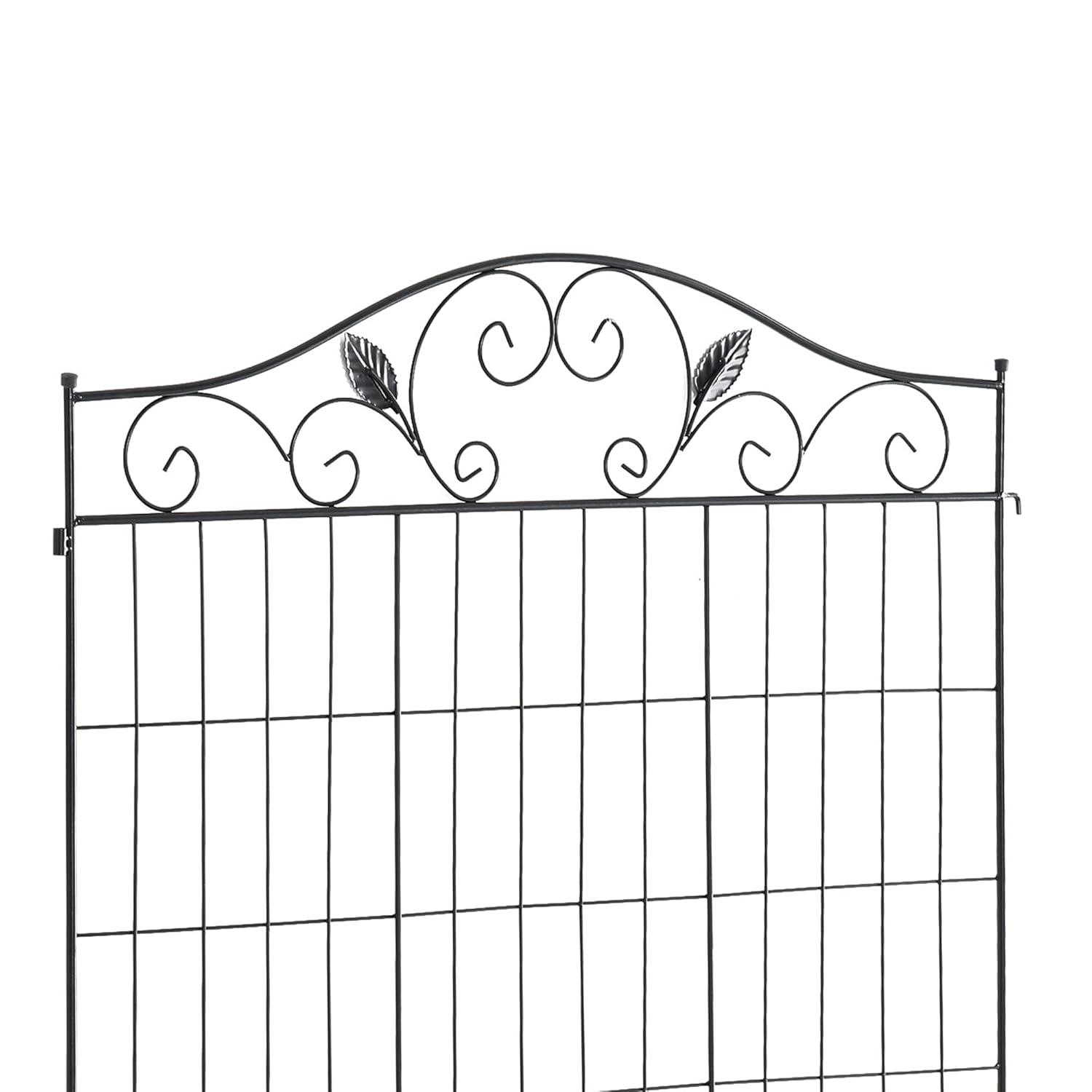 Outsunny Garden Decorative Fence Panel, 4 Pack, 44 x 36-Inch, Linear Length 12 Feet, Steel Border Folding Fence for Garden Landscaping