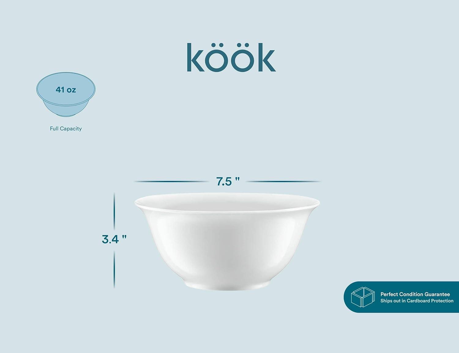 kook kook 41 Oz. Ceramic Salad Bowl (Set Of 4)