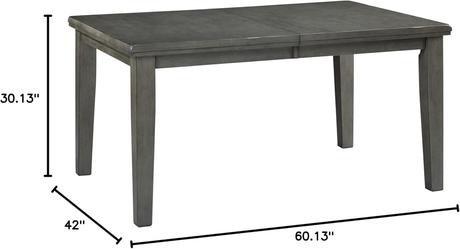 Hallanden Gray Rectangular Extendable Wood Dining Table