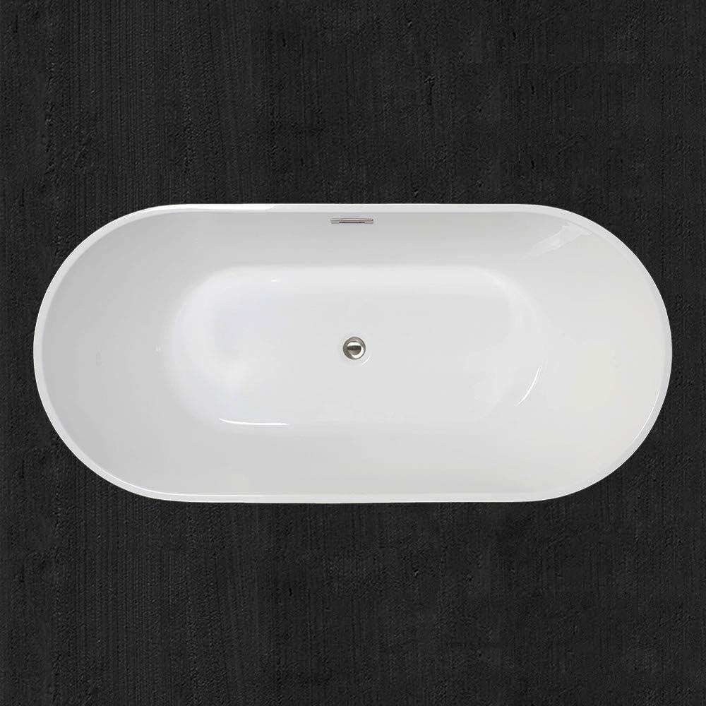 59'' Freestanding Soaking Acrylic Bathtub