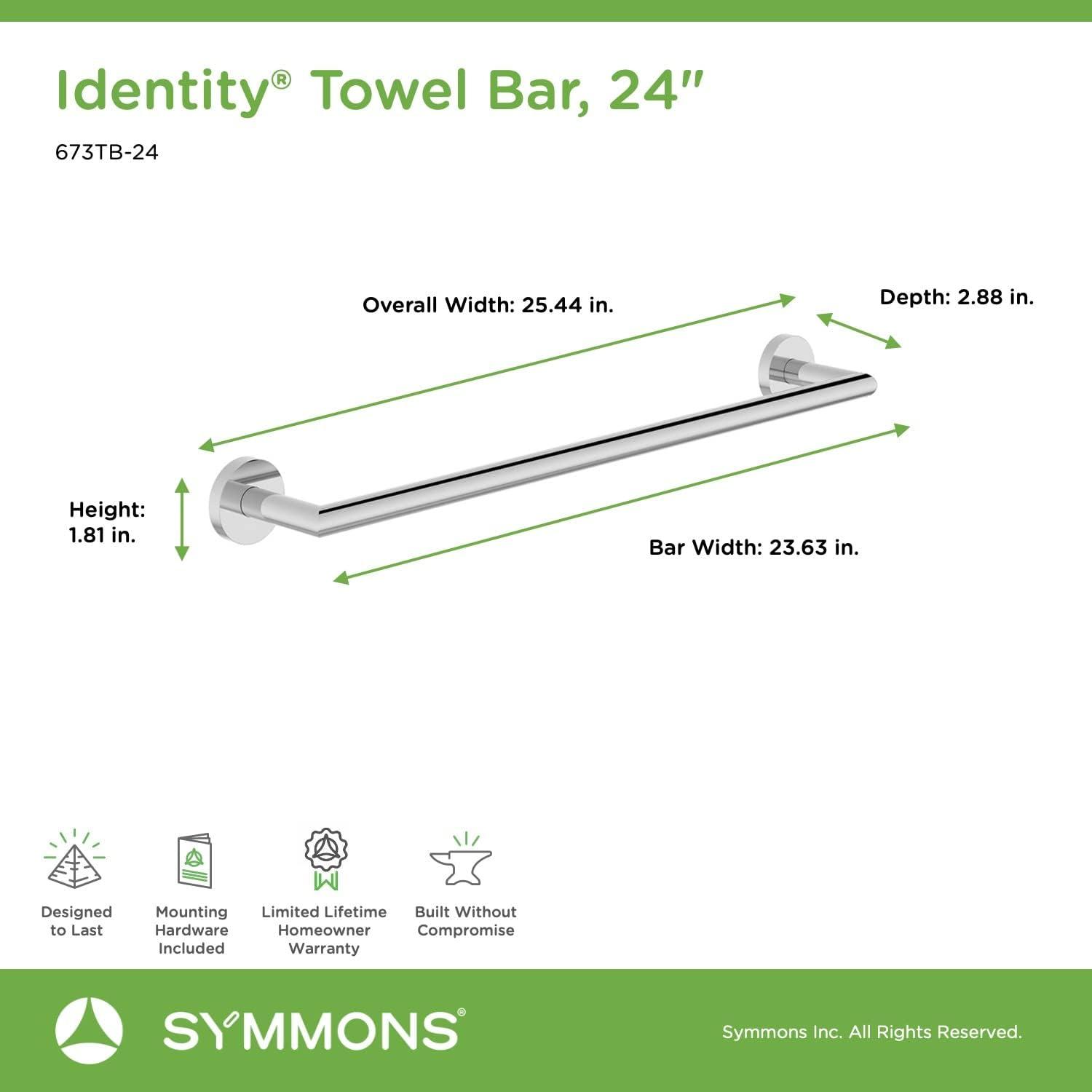 Identity 24" Extra Long Wall Mounted Towel Bar