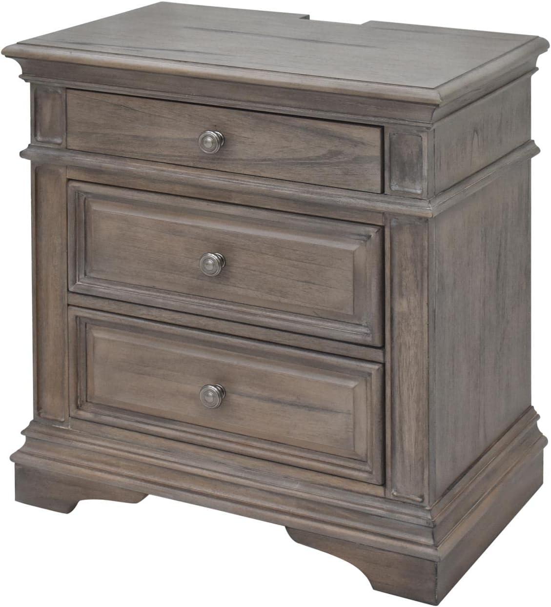 Highland Park Driftwood Gray Wood 3-drawer Nightstand