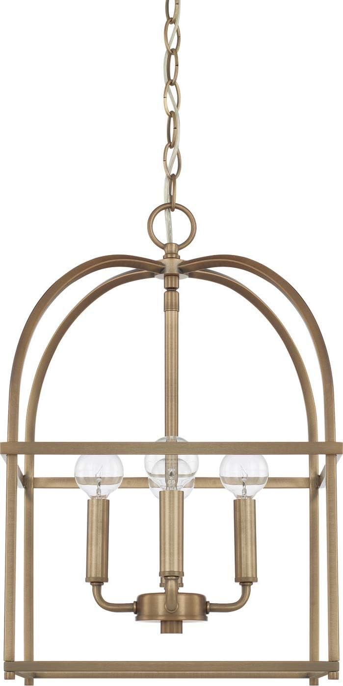 Aged Brass 4-Light Indoor/Outdoor Pendant