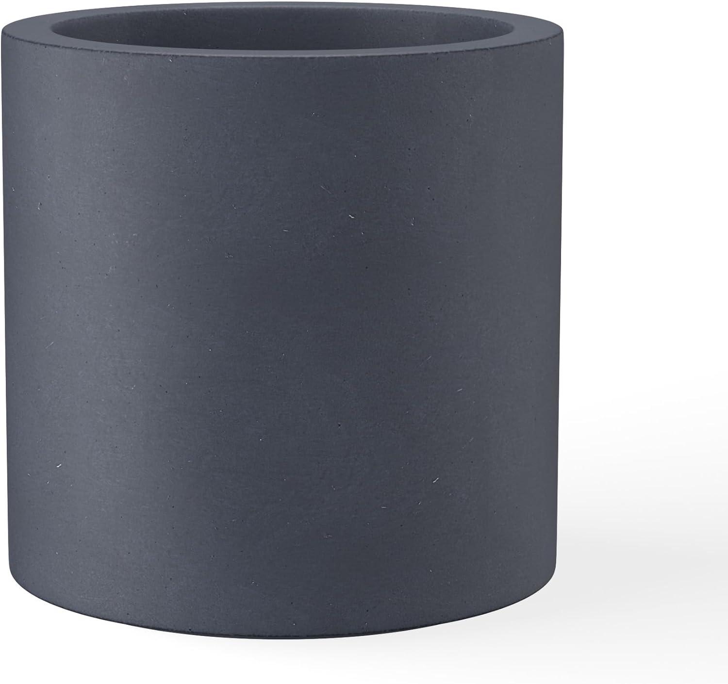 9.8" x 9.8" Kante Lightweight Concrete Modern Cylinder Outdoor Planter Charcoal - Rosemead Home & Garden, Inc.