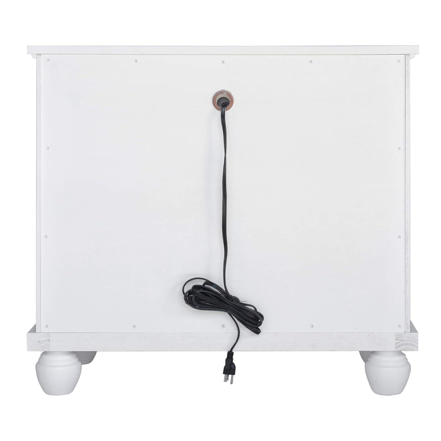 Sunset Trading 3-Drawer Shutter Coastal Wood Nightstand in White