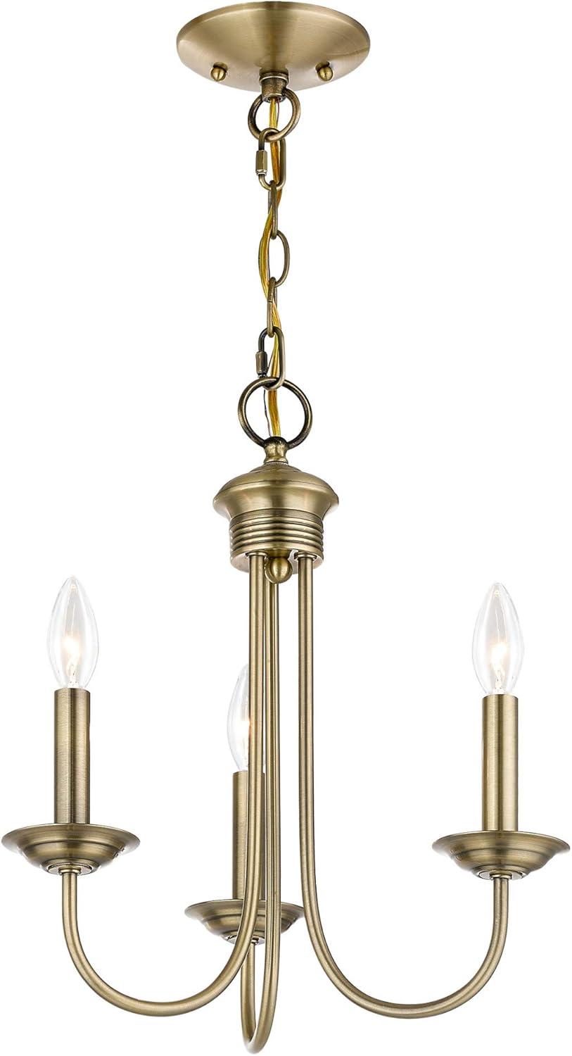 Estate Bronze Mini 3-Light Candelabra Chandelier