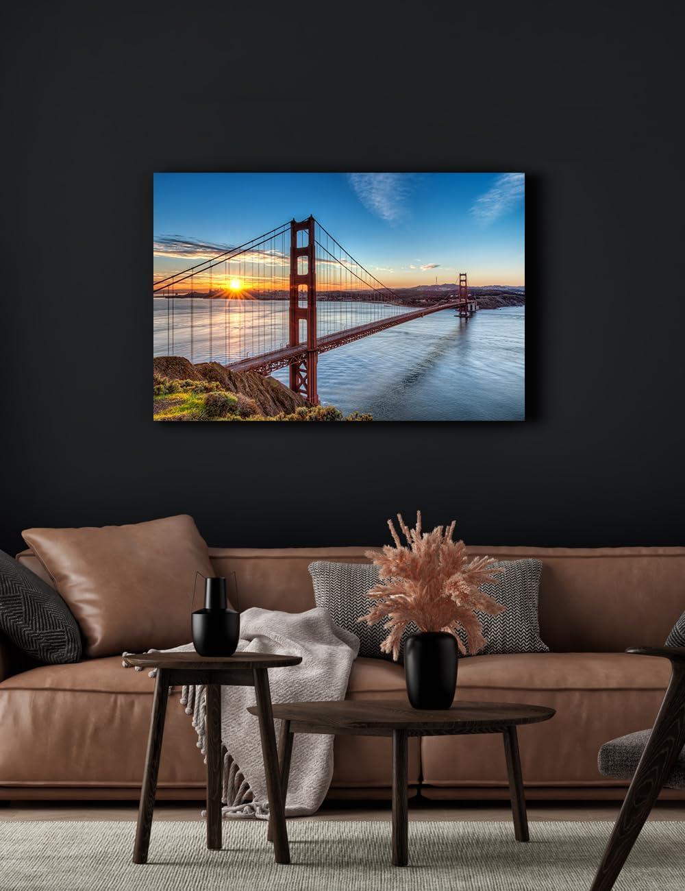 DecorArts - Golden Gate Bridge, San Francisco, Califonia. Giclee Canvas Prints for Wall Decor. 30x20"x1.5"
