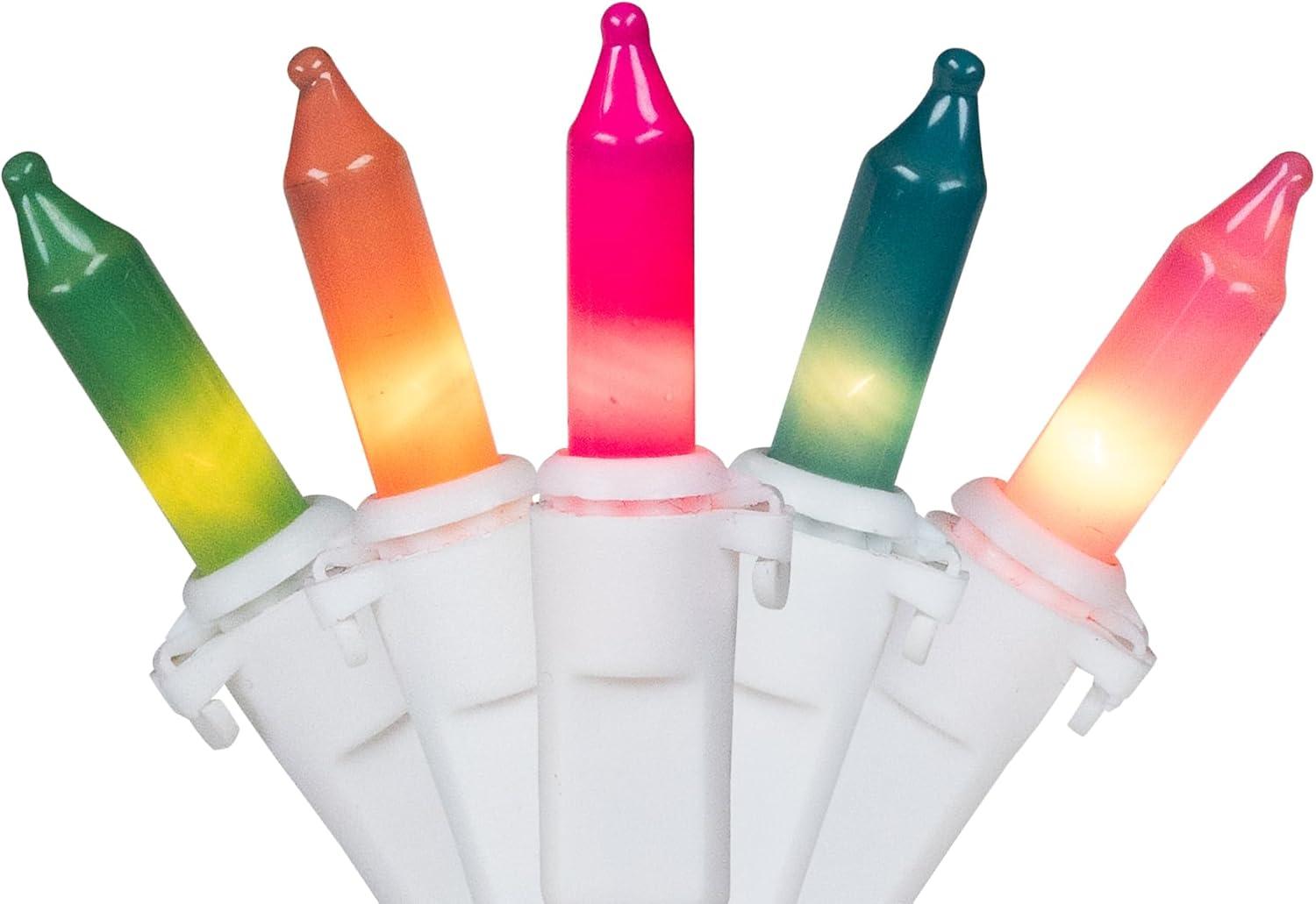 Northlight Pastel Mini Christmas Light Set - Multi-Color - 10' White Wire - 50ct
