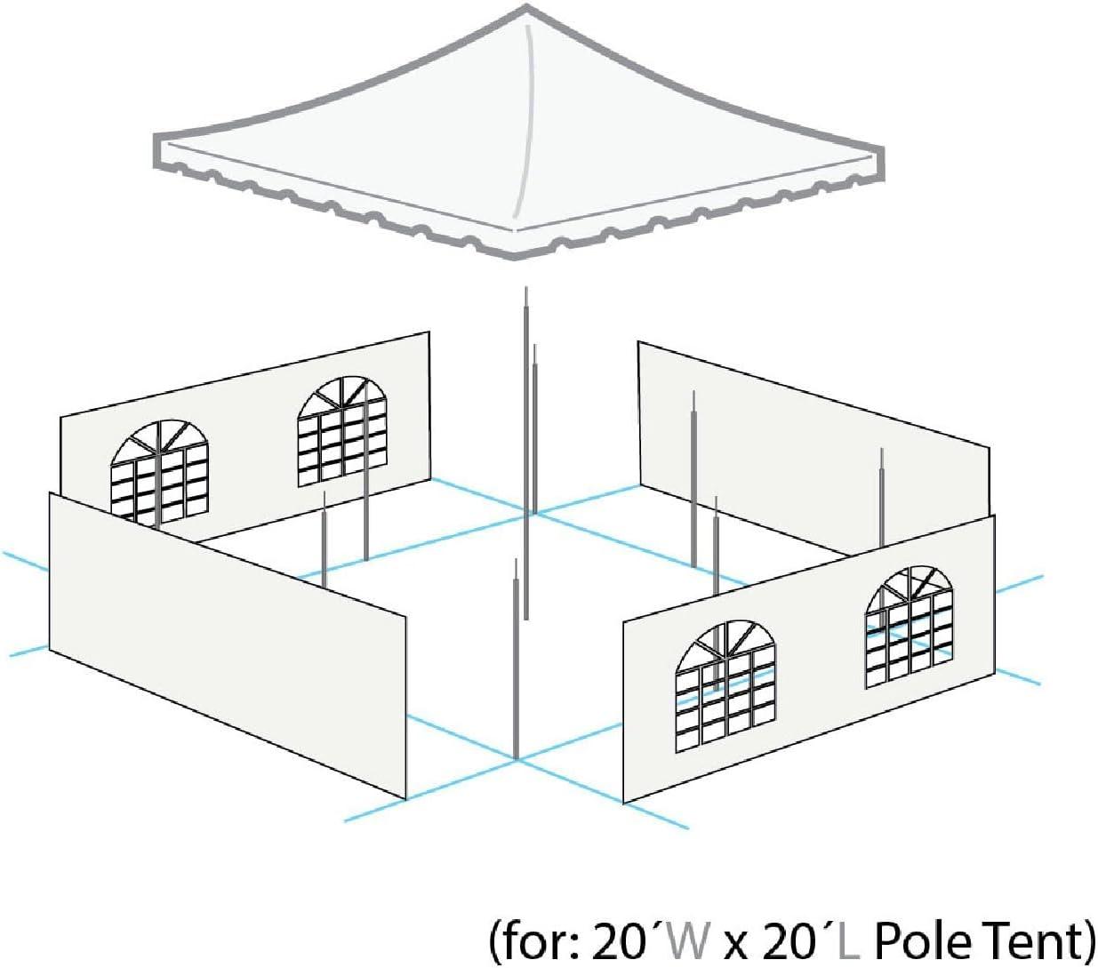 Party Tents Direct 20' x 20' Weekender Pole Party Tent with Sidewalls, Red | Wayfair
