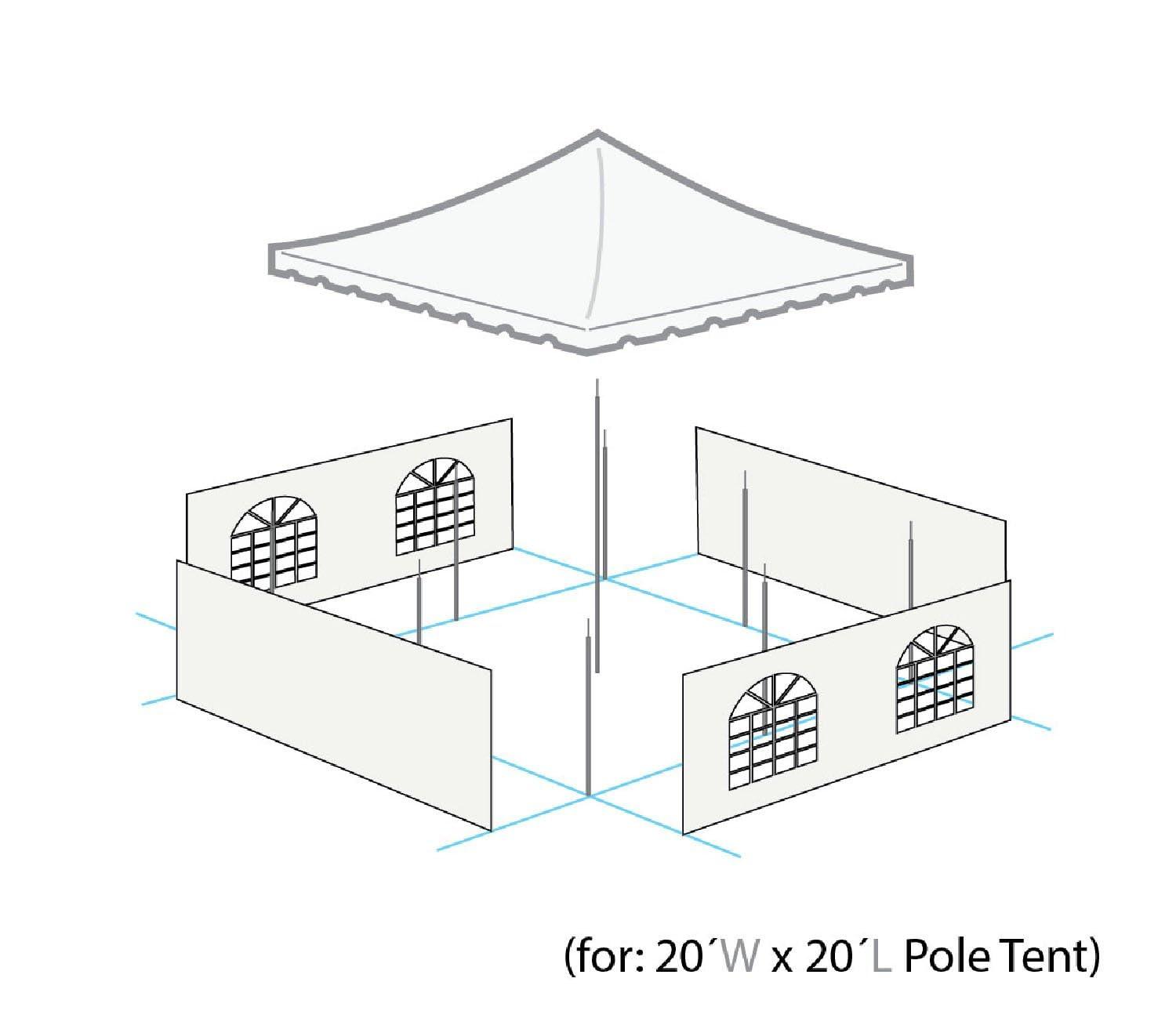 Party Tents Direct 20' x 20' Weekender Pole Party Tent with Sidewalls, Red | Wayfair