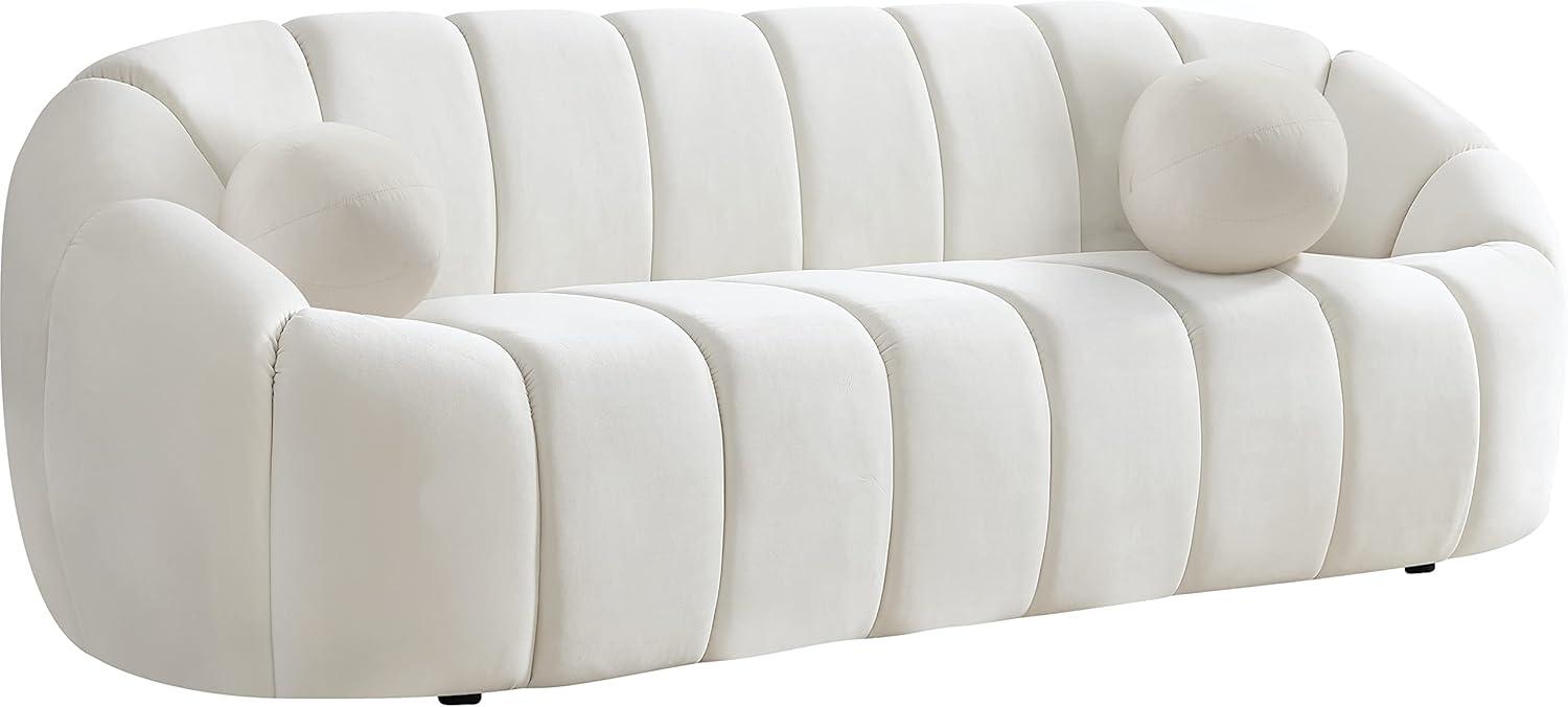 Elijah 93.5" Cream Velvet Tufted Sofa