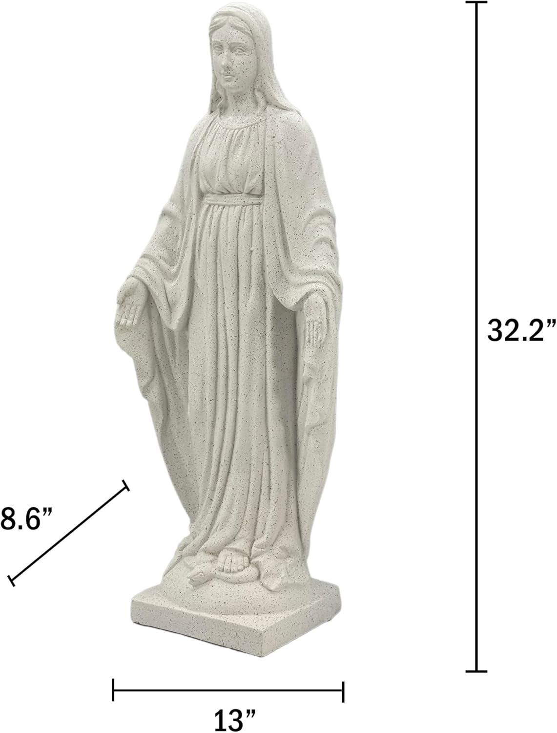 Galt International Virgin Mary Praying Blessed Mother of Grace Garden Statue Terrazo-Style 32" Religious Resin Statue Holy Queen of Heaven