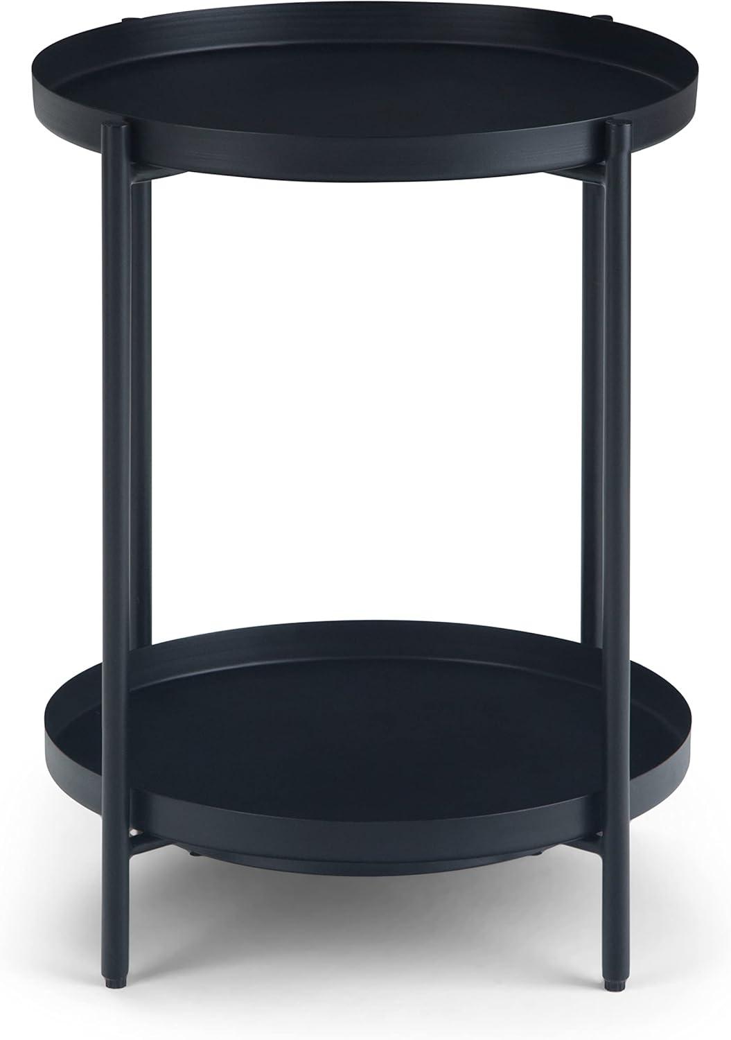 Simpli Home Monet Industrial 17 " Metal Metal End Table in Black