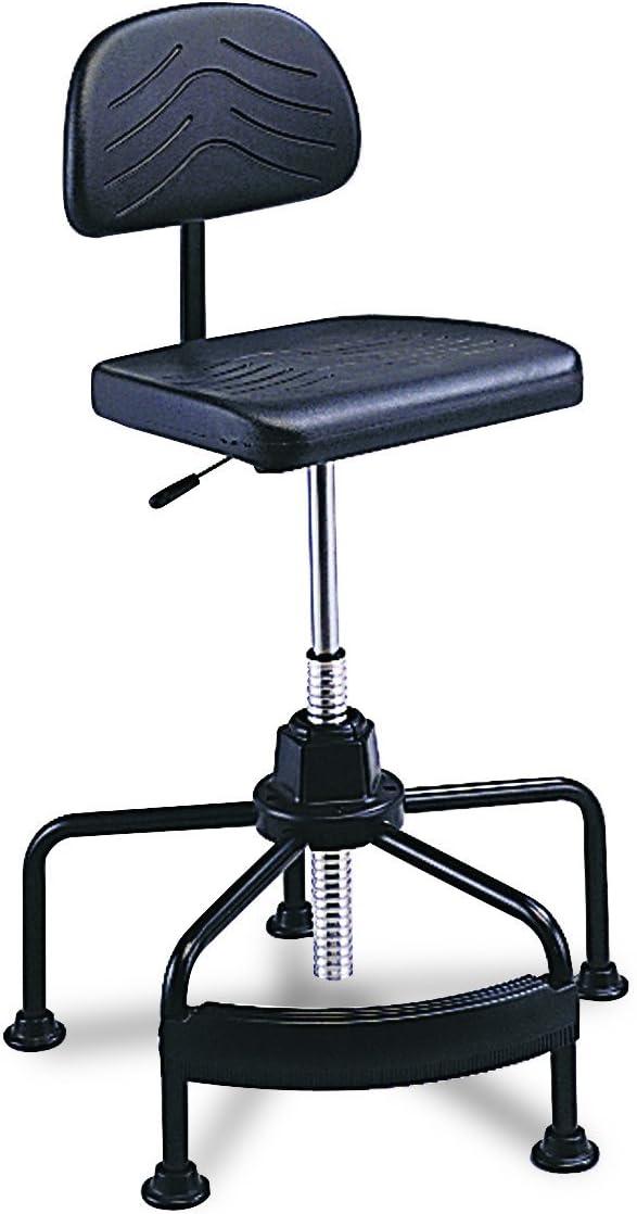 Black High-Back Swivel Task Chair with Metal Base