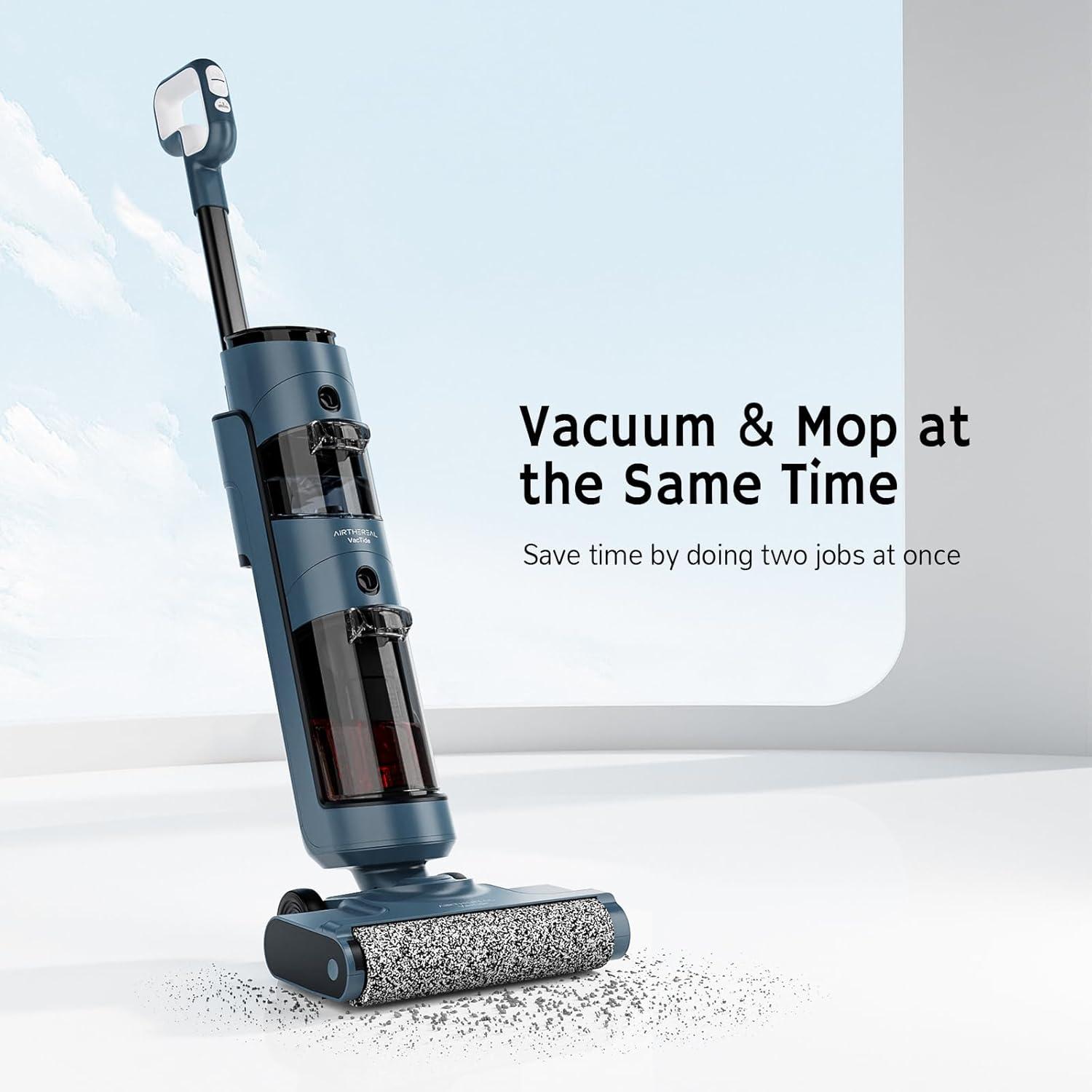 AIRTHEREAL Cordless Wet Dry Vacuum Cleaner, Close-to-Floor Brush and Powerful 12Kpa Suction, ????????-?????? Self-Cleaning, Smart Digital Display and Voice Assistant, for Hard Floors, VacTide V2