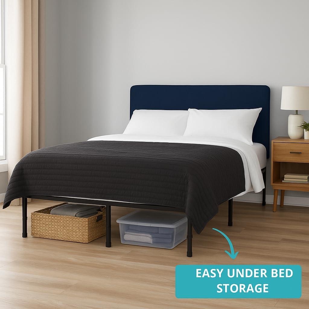 Alwyn Home Muscoy 14" Foldable Steel Bed Frame, No Box Spring Needed, Underbed Storage , Easy Assembly