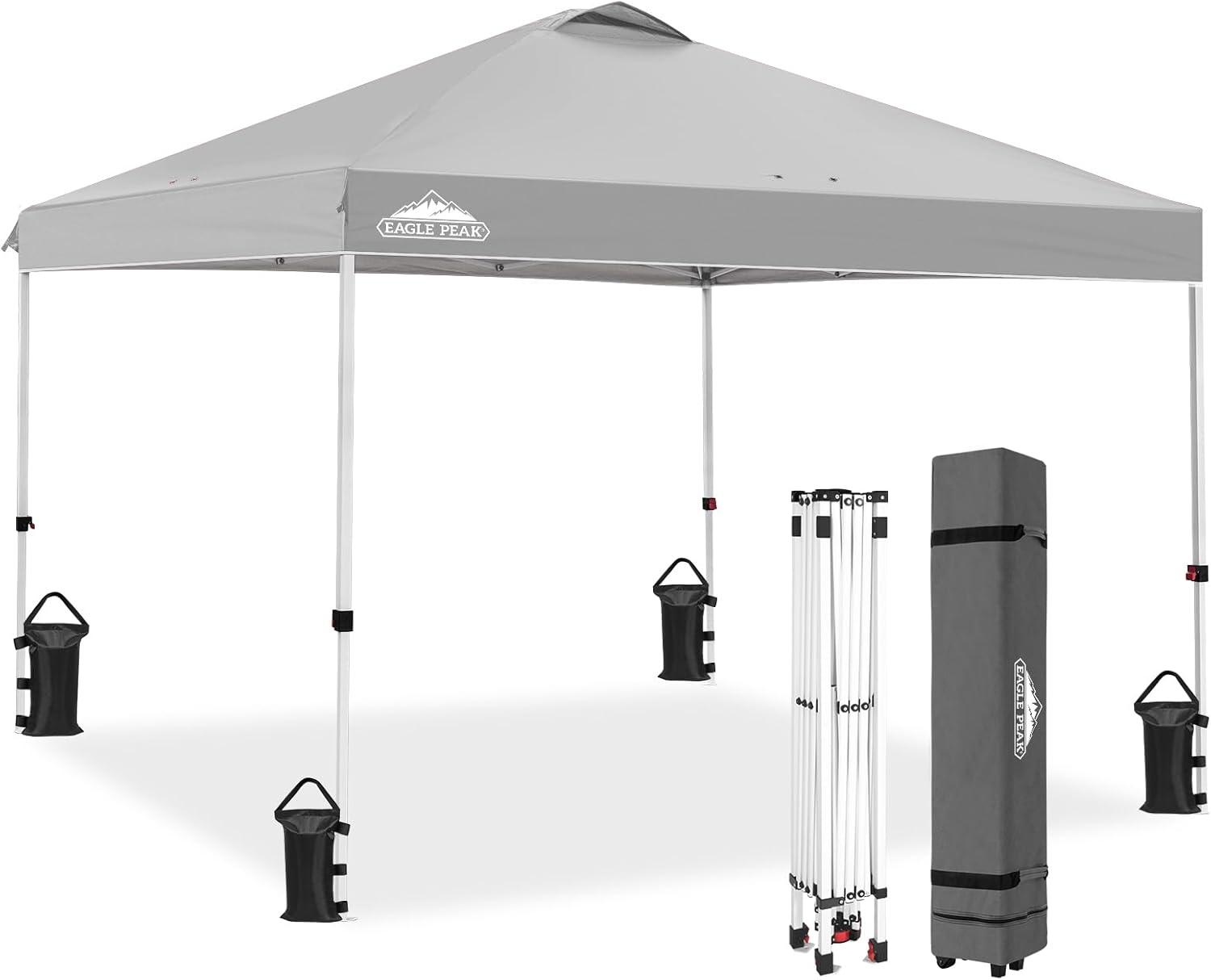EAGLE PEAK Pop Up Canopies 10 Ft. W x 10 FT. D Metal Party Tent Canopy