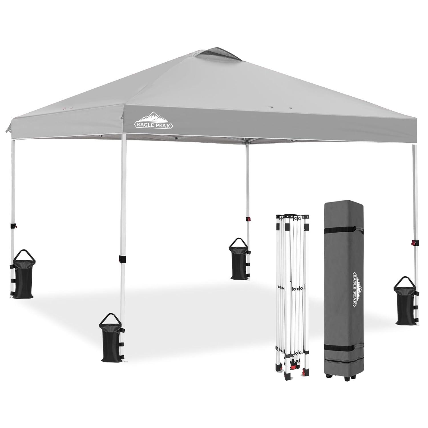 EAGLE PEAK Pop Up Canopies 10 Ft. W x 10 FT. D Metal Party Tent Canopy