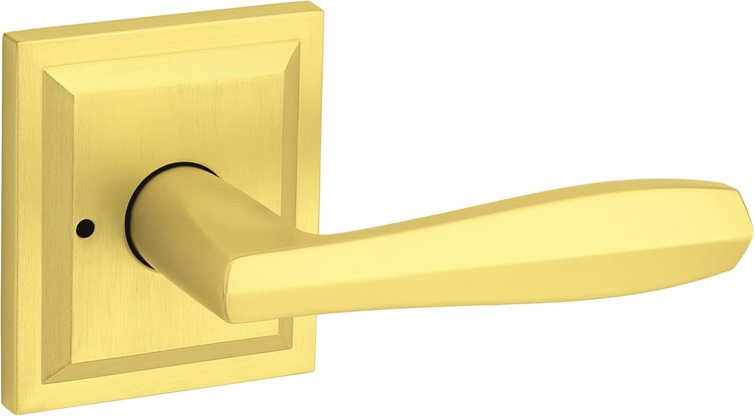 Torrey Satin Brass Low Profile Rose Bed/Bath Privacy Door Handle