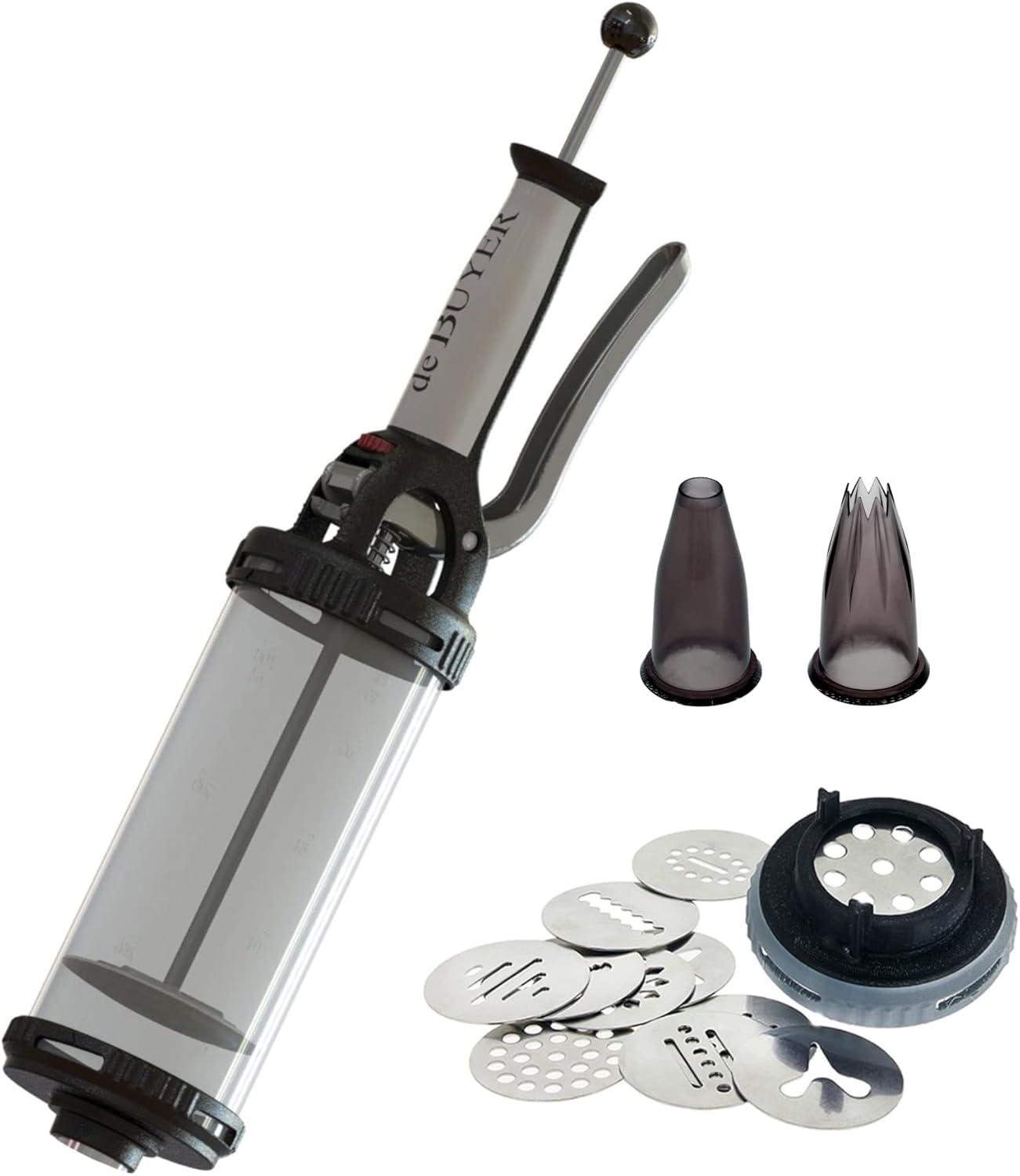 Ergonomic Stainless Steel Pastry Press with 13 Discs