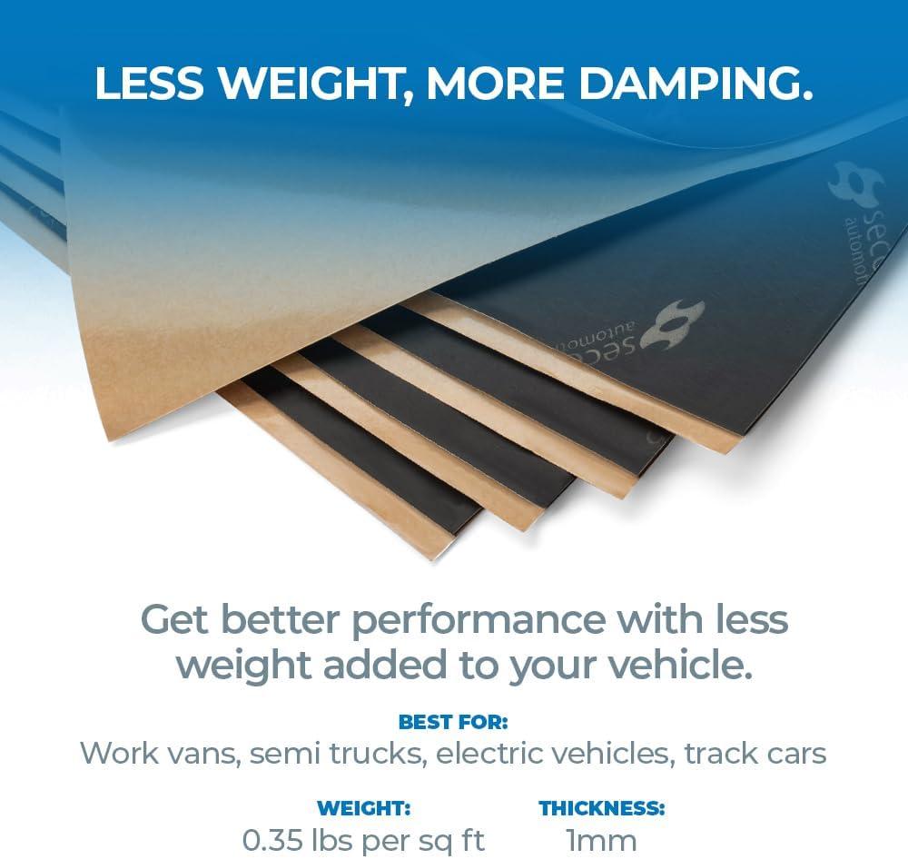 Second Skin Damplifier - Car Sound Deadening Mat (10 Sq Ft, 5 Sheets)