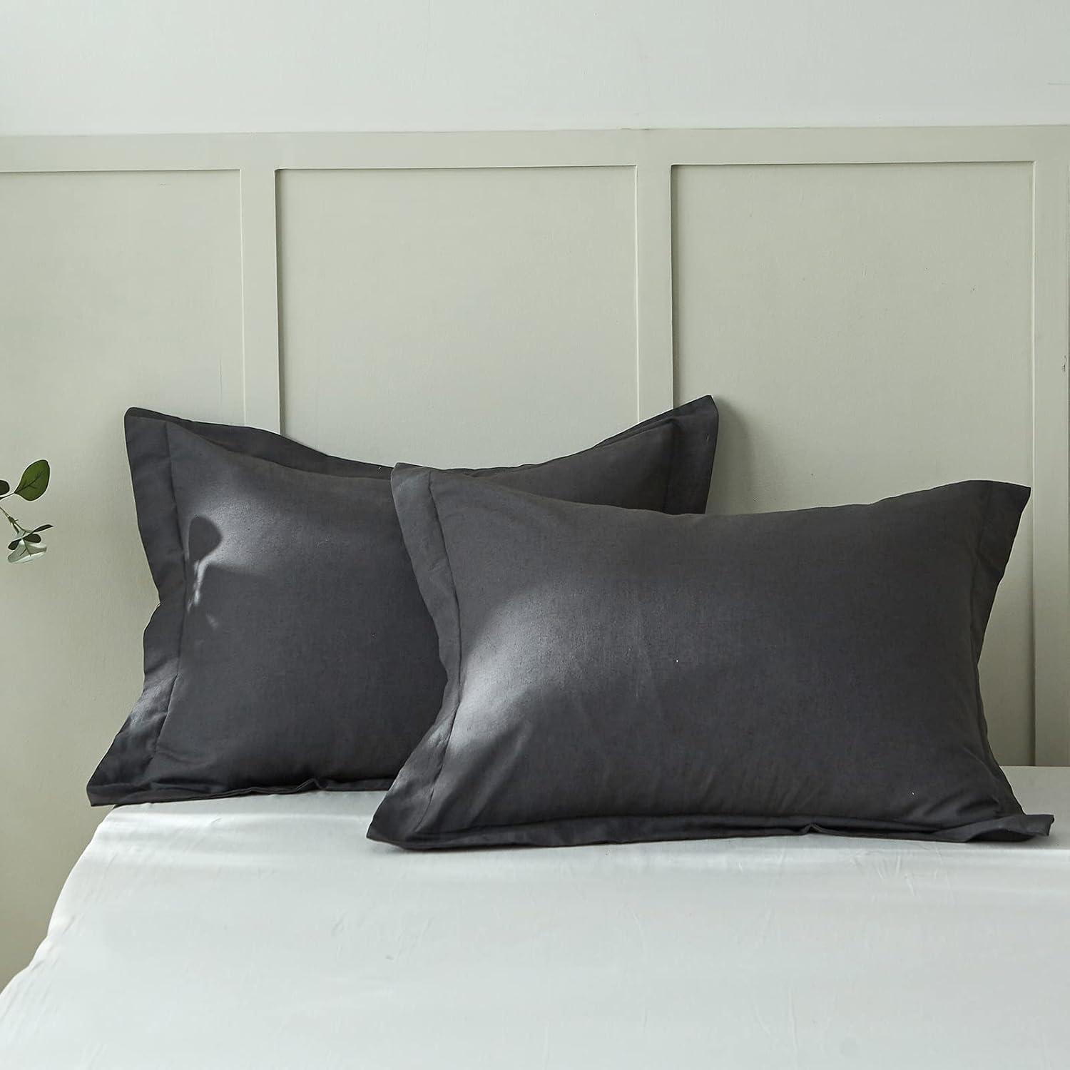 King White Cotton Linen Blend Duvet Cover Set