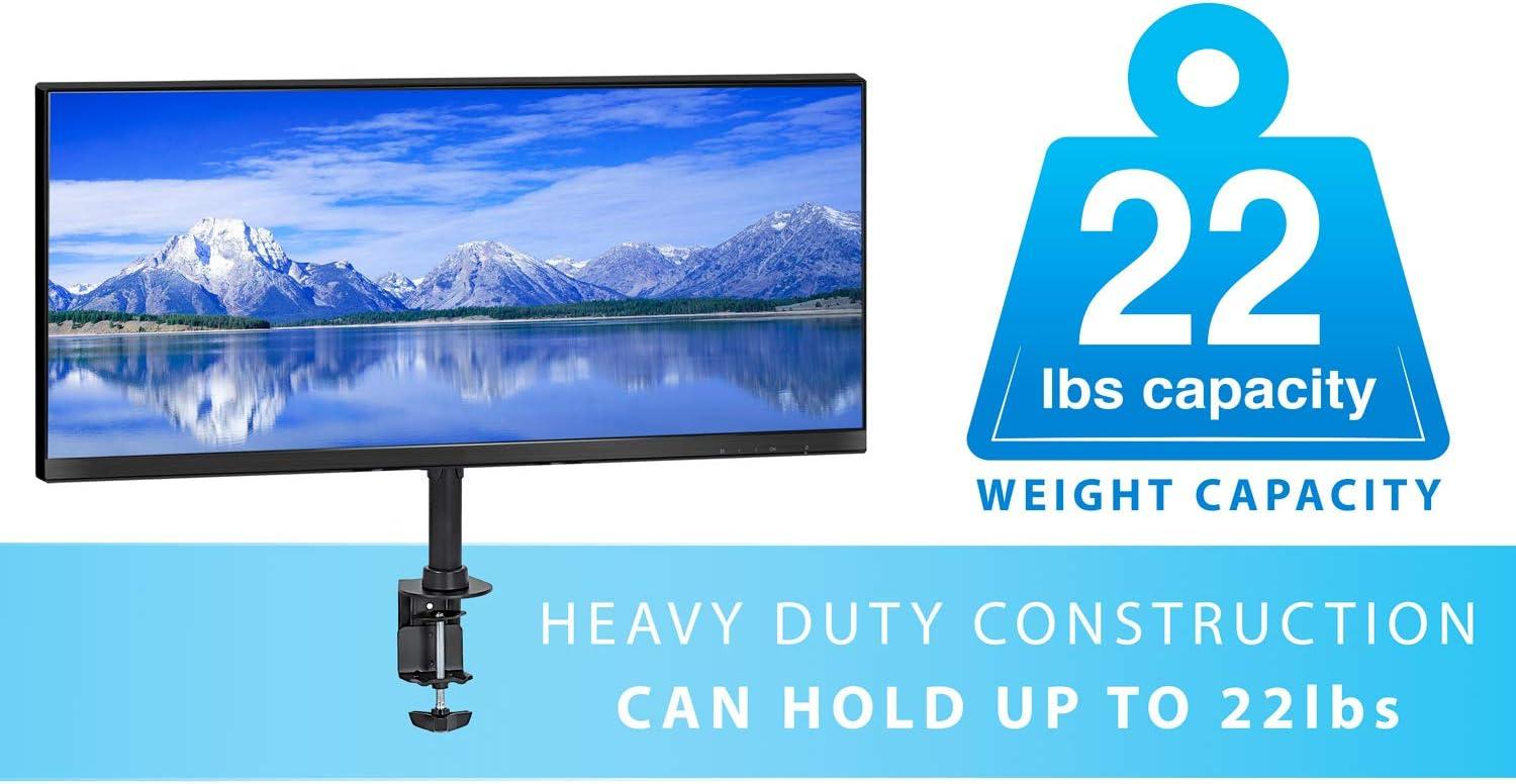 Mount-it Mount-It Monitor Mount & TV Desk Mount | Heavy-Duty Height & Tilt Adjustable Monitor Stand | Black