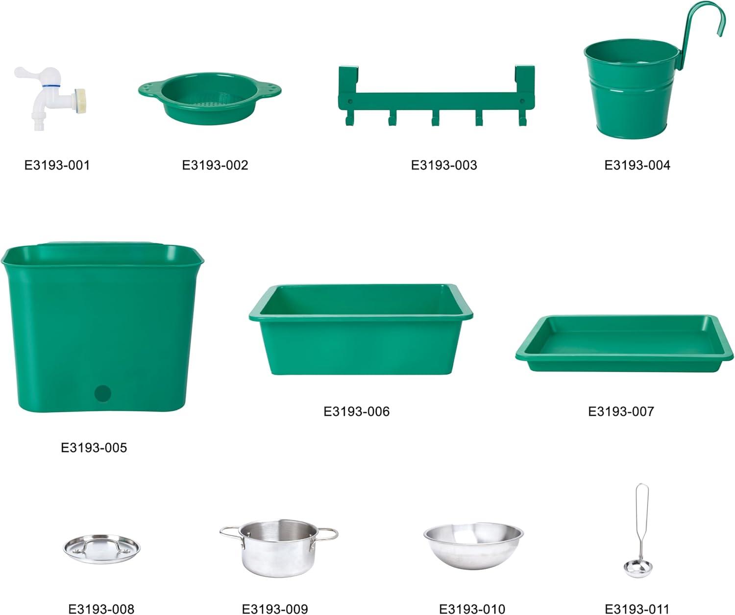 Hape Wood & Stainless Steel Outdoor Play Kitchen With Accessories