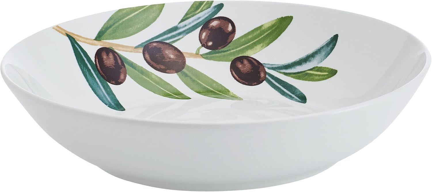 Studio Nova Olive Set Of 4 Pasta Bowls, 8 Inch, 20 Ounce, White (Set of 4)