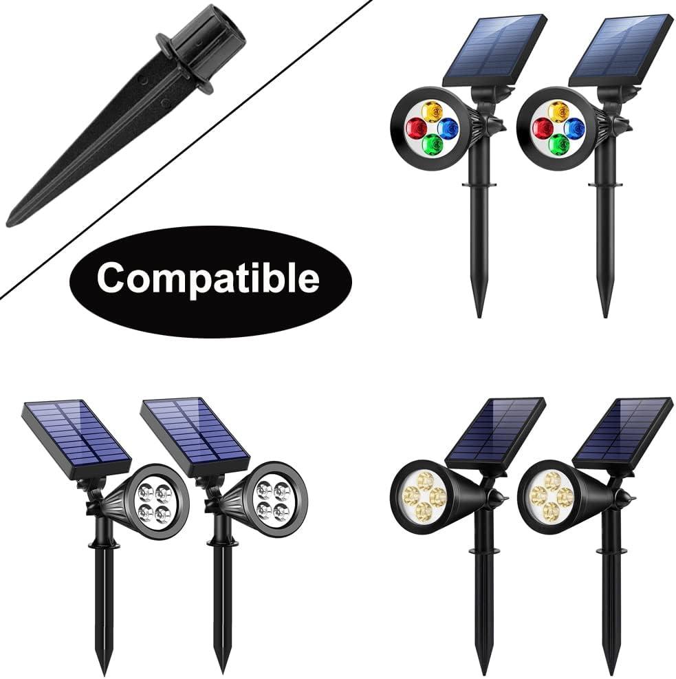 8 Pack Black Aluminum Solar Pathway Light Stakes