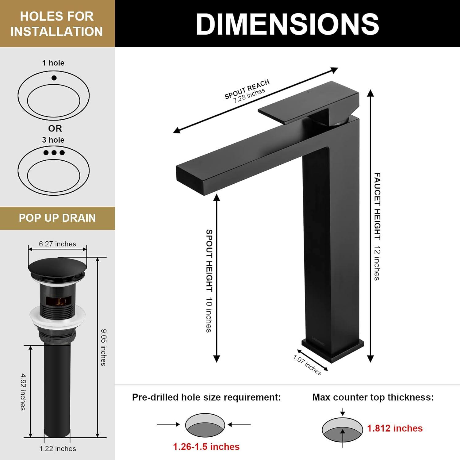 Single-handle Bathroom Faucet with Drain Assembly