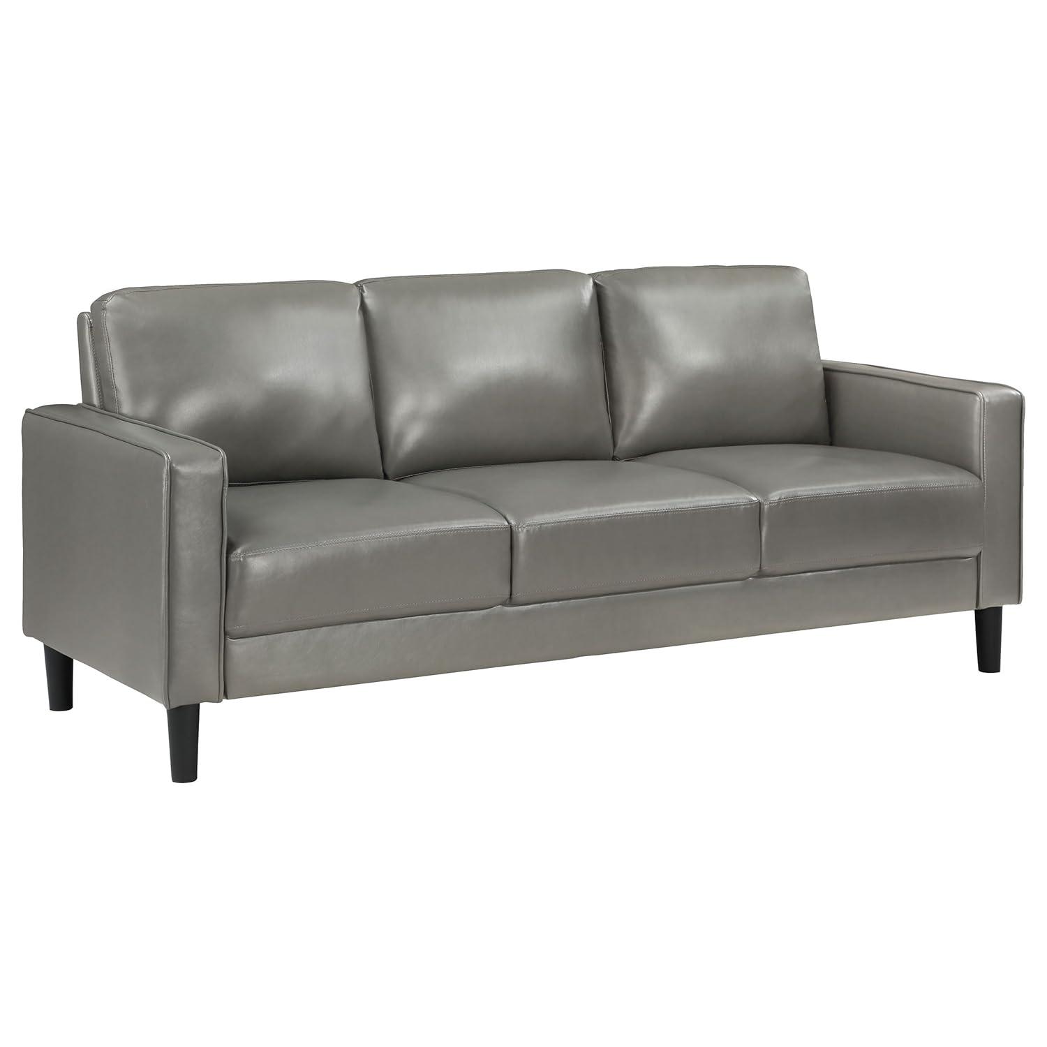 Alma Ruth 3-Piece Upholstered Track Arm Sofa Set Grey