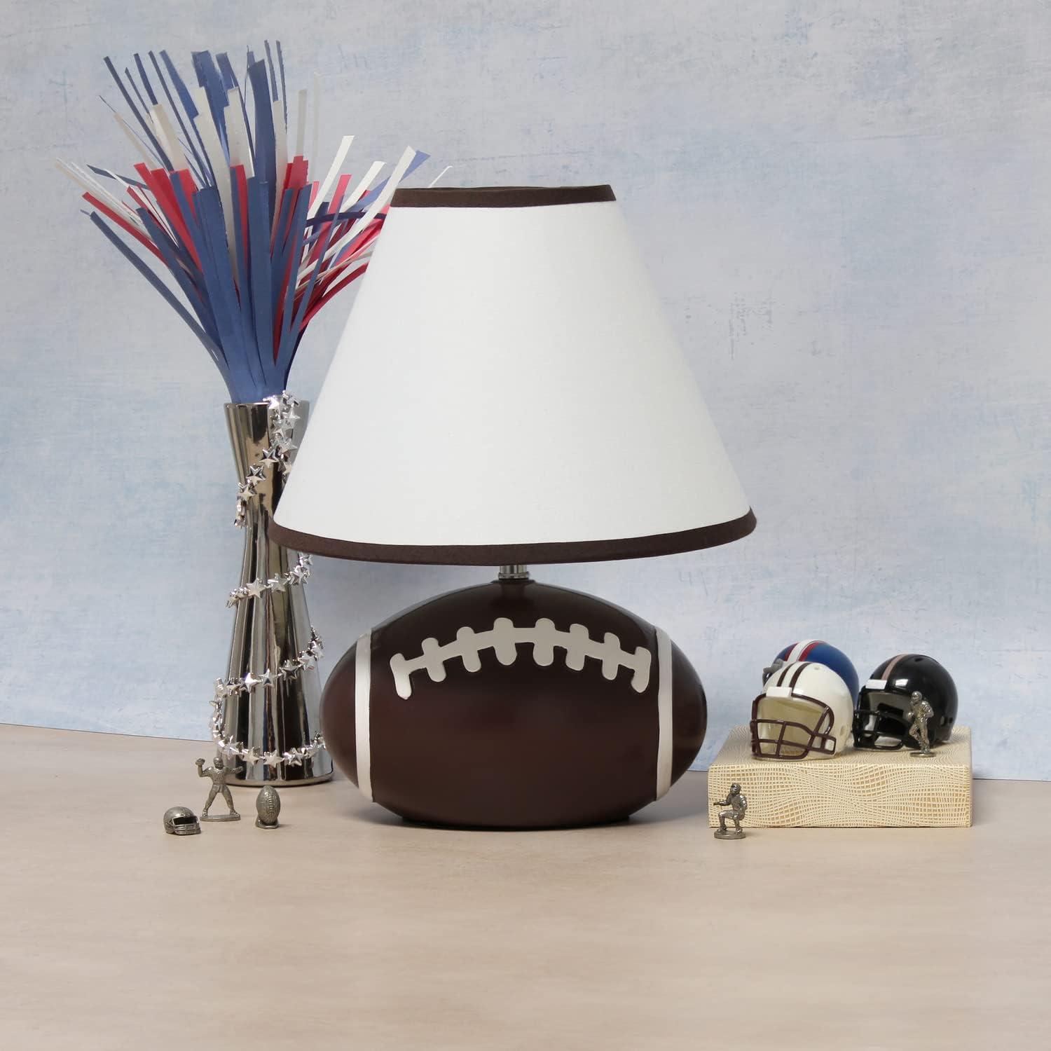 11.5" SportsLite Tall Athletic Sports Football Base Bedside Table Desk Lamp - Simple Designs: Ceramic Nightstand Lighting, ETL Listed