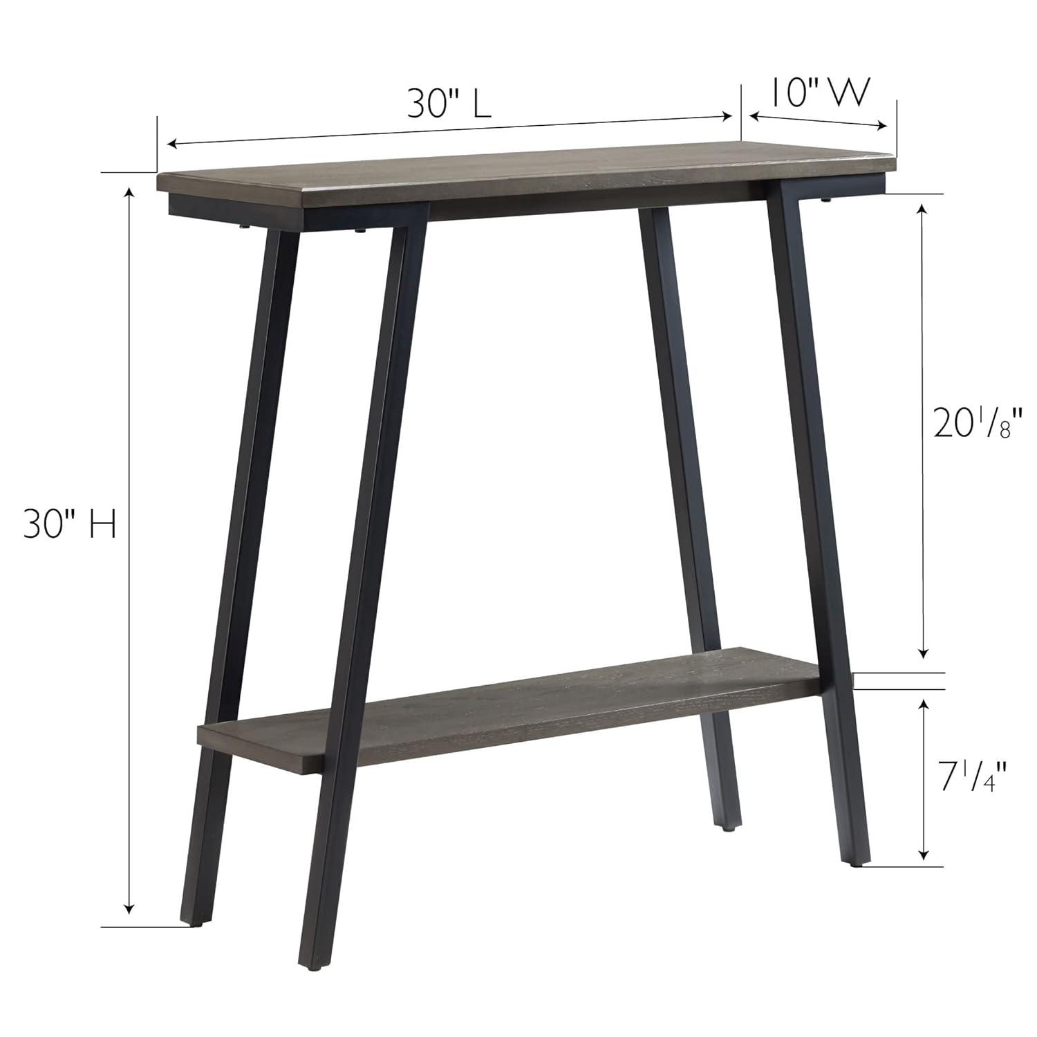 Leick Home 214338 Empiria Wood Console Table with Metal Frame for Living Room Entryway Bedroom, Gray