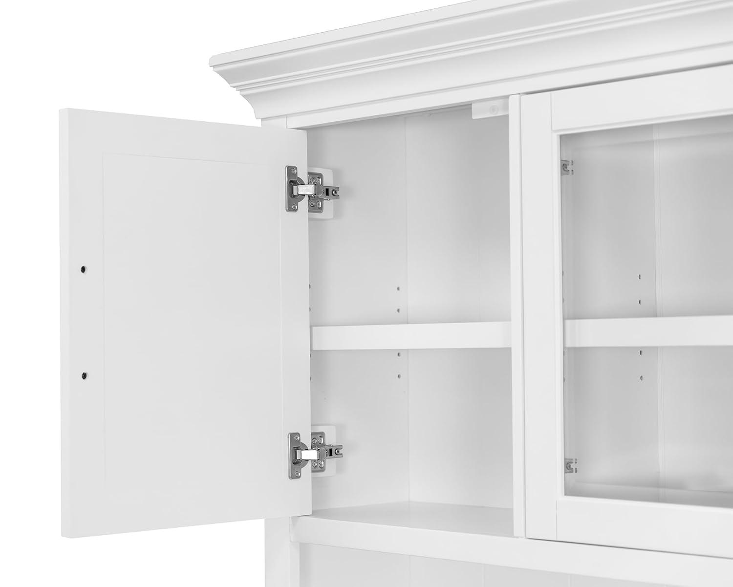 Modern Wood Hutch Fully Assembled White - Abby Collection - Martin Furniture