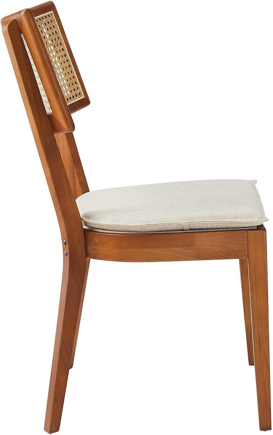 Modway Caledonia Fabric Upholstered Wood Dining Chair Set of 2