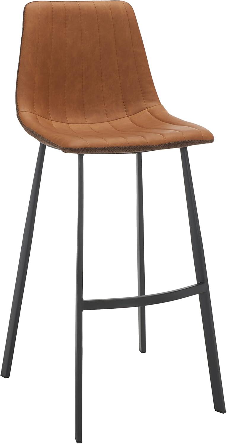 Rhyatte Bar Stool  - BST3018 - Cognac/Black - Safavieh