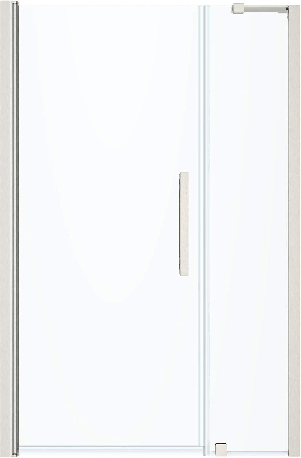 Pasadena Satin Nickel Frameless Pivot Shower Door Kit