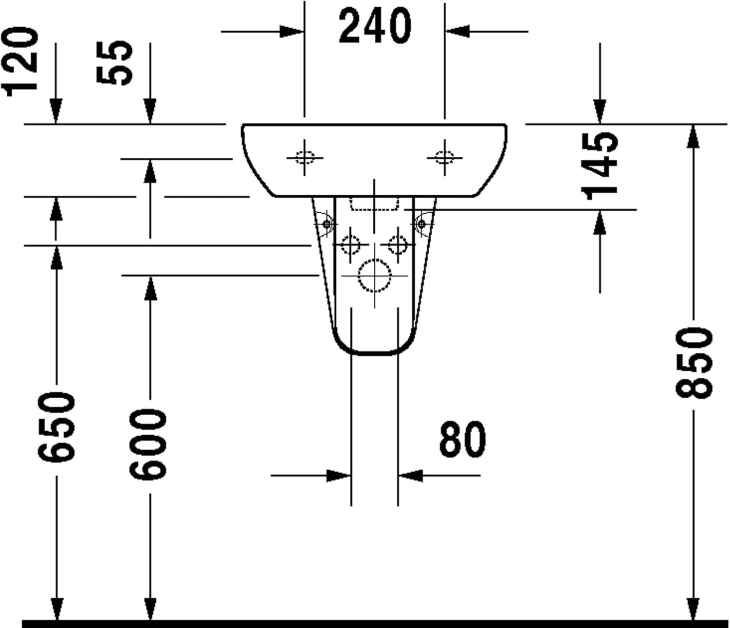 D-Code Ceramic 18" Bathroom Sink with Overflow